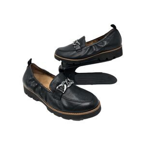Vionic Black Loafers with Metallic Detail